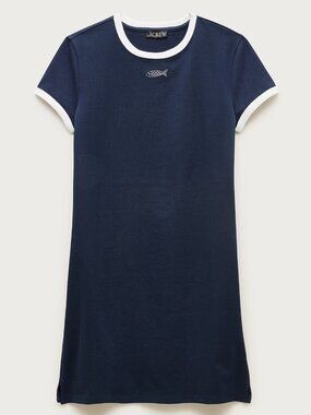 J Crew Vintage jersey embroidered ringer T-shirt dress
